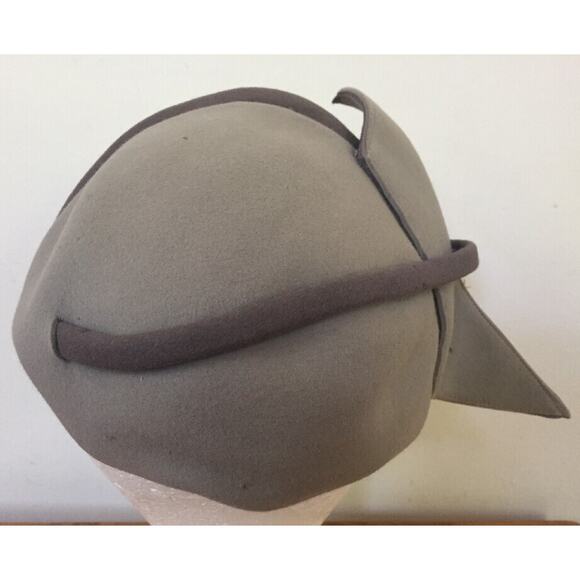 Vintage 50s G Howard Hodge Mallory Two Tone Gray Fur Felt Bow Fascinator Hat main image 5
